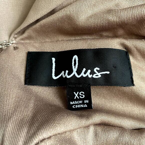 Lulus Heavenly Hues Taupe Tan Maxi Dress Formal Prom Bridesmaid Wedding Size XS - Picture 8 of 10